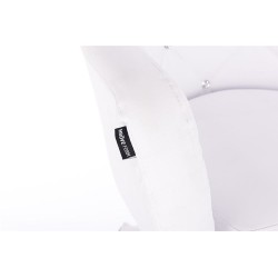 White eco-leather cosmetic chair wheels