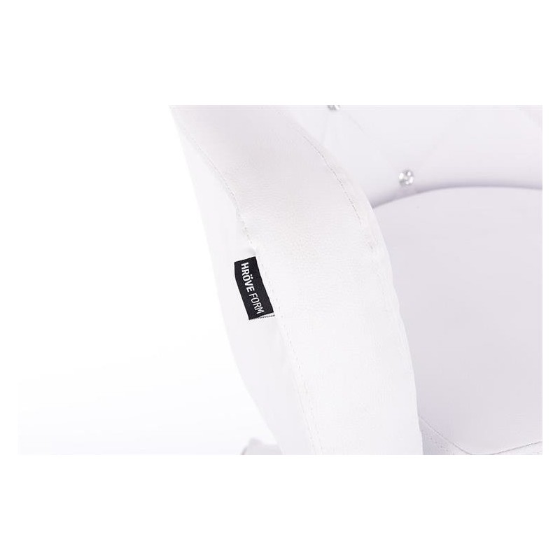 White eco-leather cosmetic chair wheels