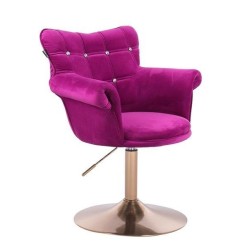 Fuchsia velvet salon chair gold