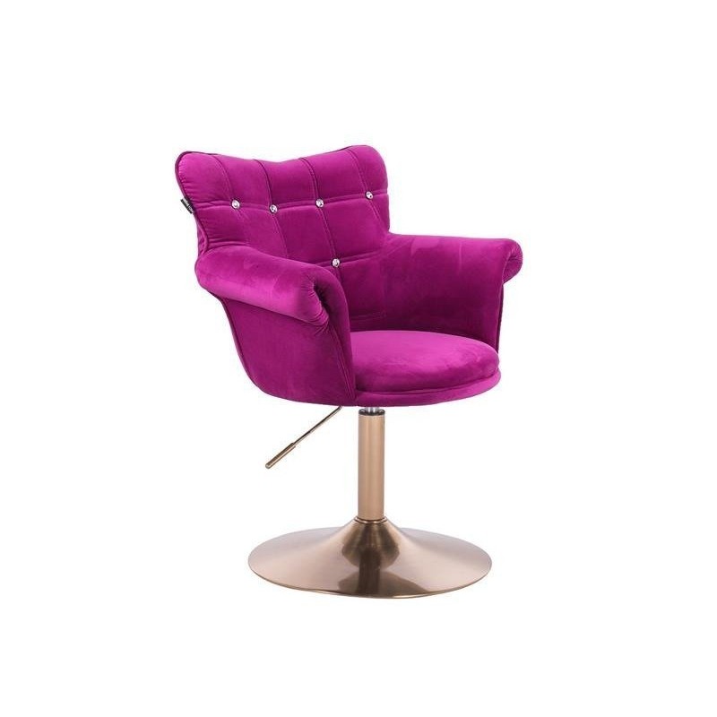 Fuchsia velvet salon chair gold