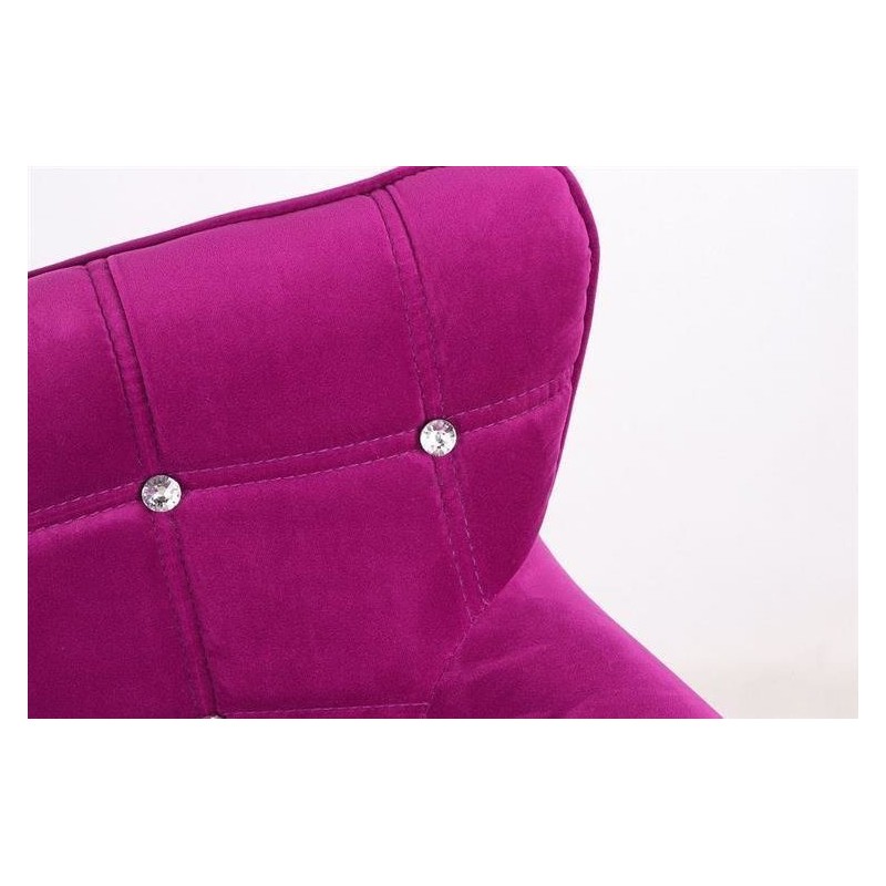 Fuchsia velvet cosmetic chair gold-base