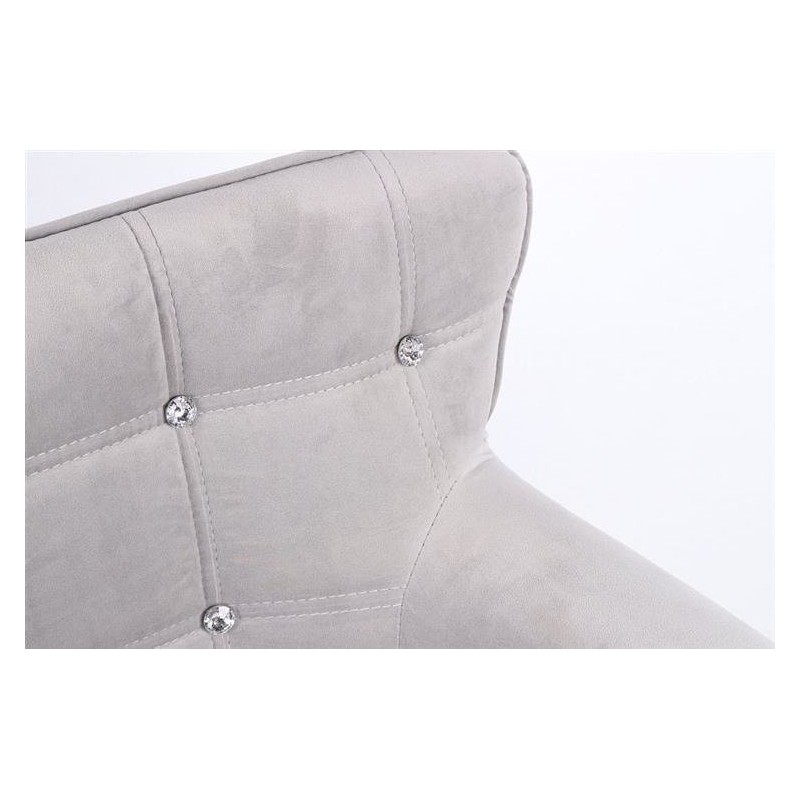 Steel-gray velour makeup chair gold-base