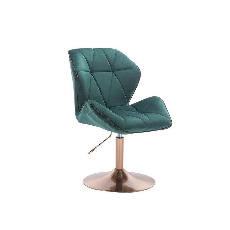 Hoker Hr212 Butelkowa Zieleń Welur Złota Podstawa