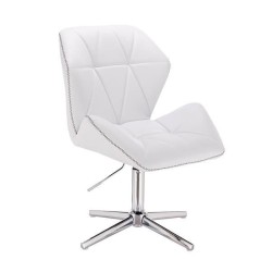 White eco-leather chair chrome cross
