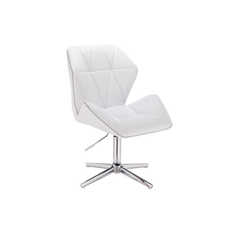 White eco-leather chair chrome cross