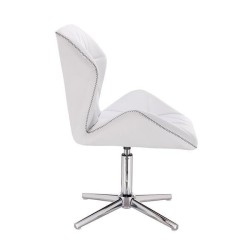 White eco-leather chair chrome base