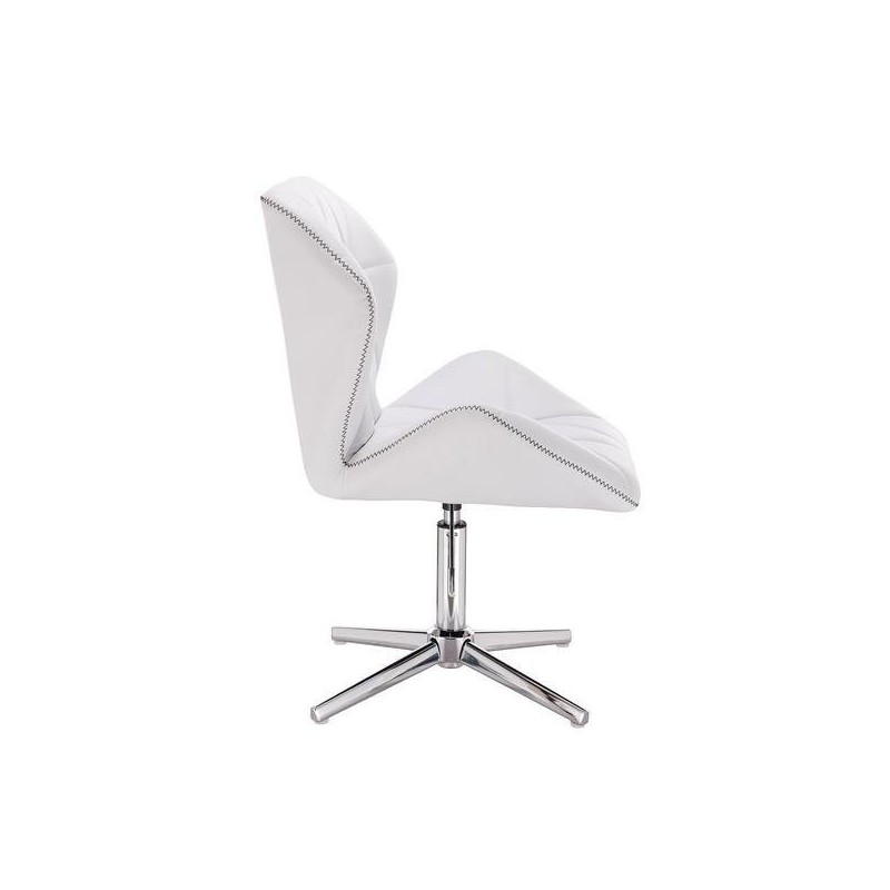 White eco-leather chair chrome base