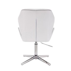 White eco-leather chair chrome cross