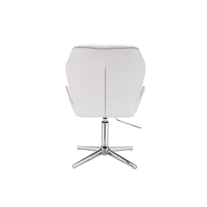 White eco-leather chair chrome cross