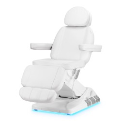 Elektryczny fotel kosmetyczny SILLON Luxury 3 silniki biały sterowanie nożne