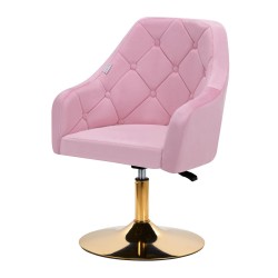 4Rico fotel obrotowy QS-BL14G aksamit różowe