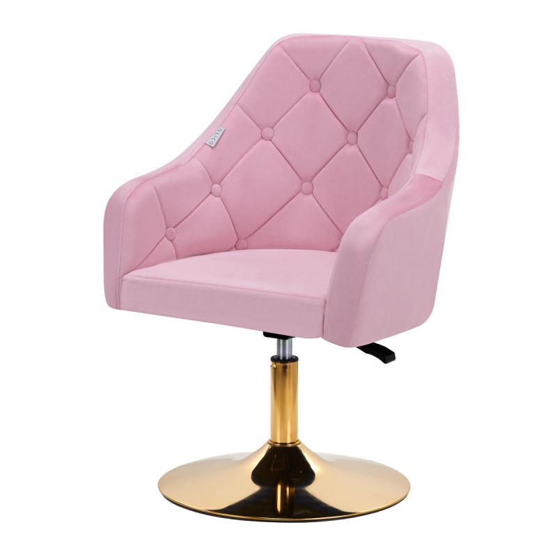 4Rico fotel obrotowy QS-BL14G aksamit różowe