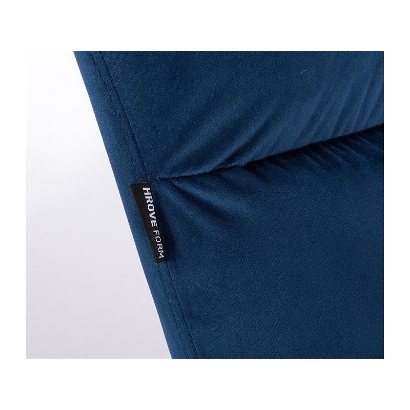 Fotel Hr650Cross Ciemne Morze Welur Złota Podstawa