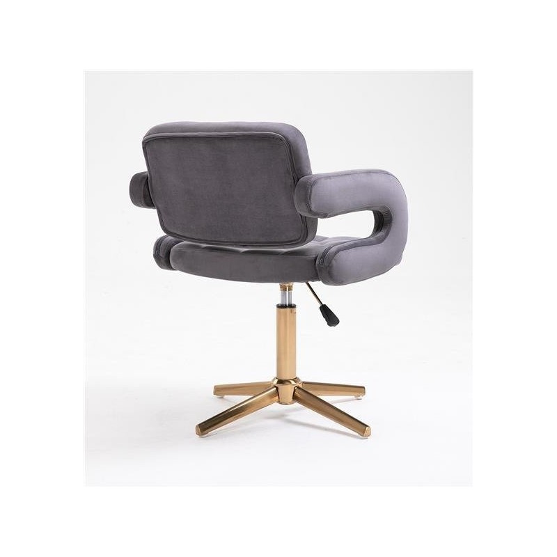 Graphite velvet chair gold base