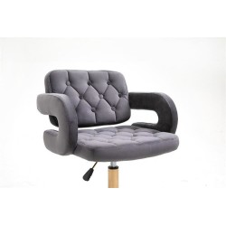 Graphite velvet chair gold base
