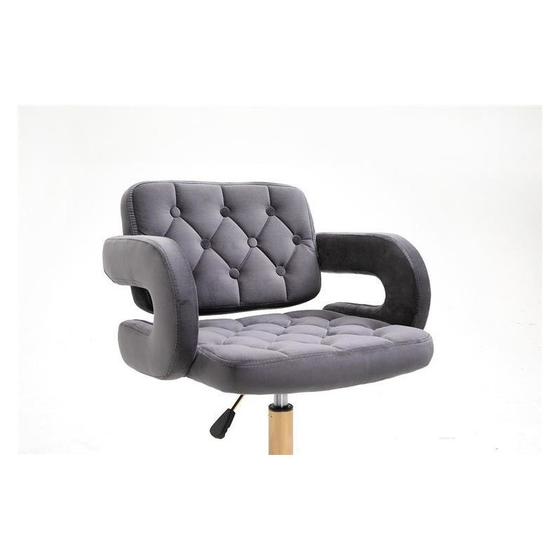 Graphite velvet chair gold base