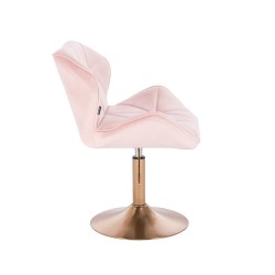 Powder pink velour chair, gold
