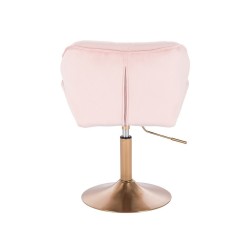 Powder-pink velvet chair, gold base