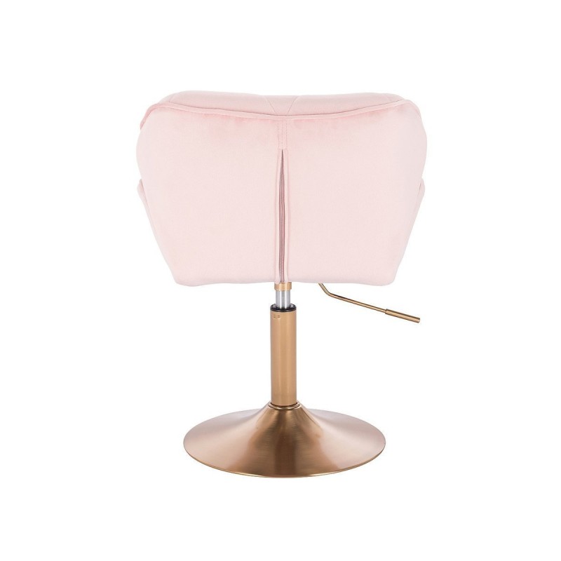 Powder-pink velvet chair, gold base