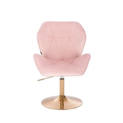 Hoker Hr212 Pudrowy Róż Welur Złota Podstawa