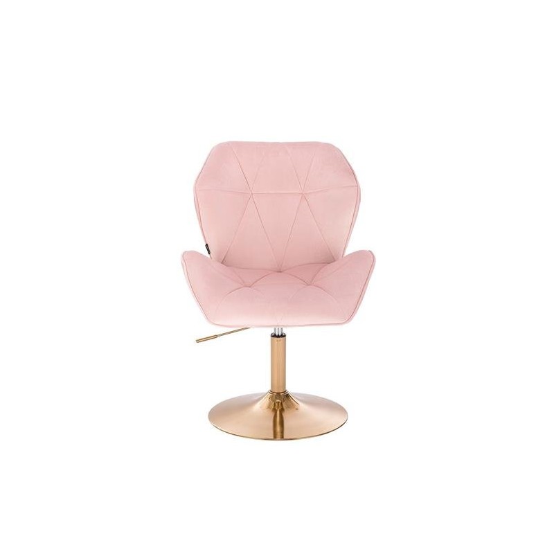 Hoker Hr212 Pudrowy Róż Welur Złota Podstawa