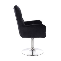 Black velvet cosmetic chair silver