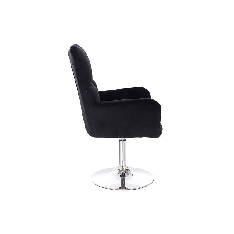 Black velvet cosmetic chair silver