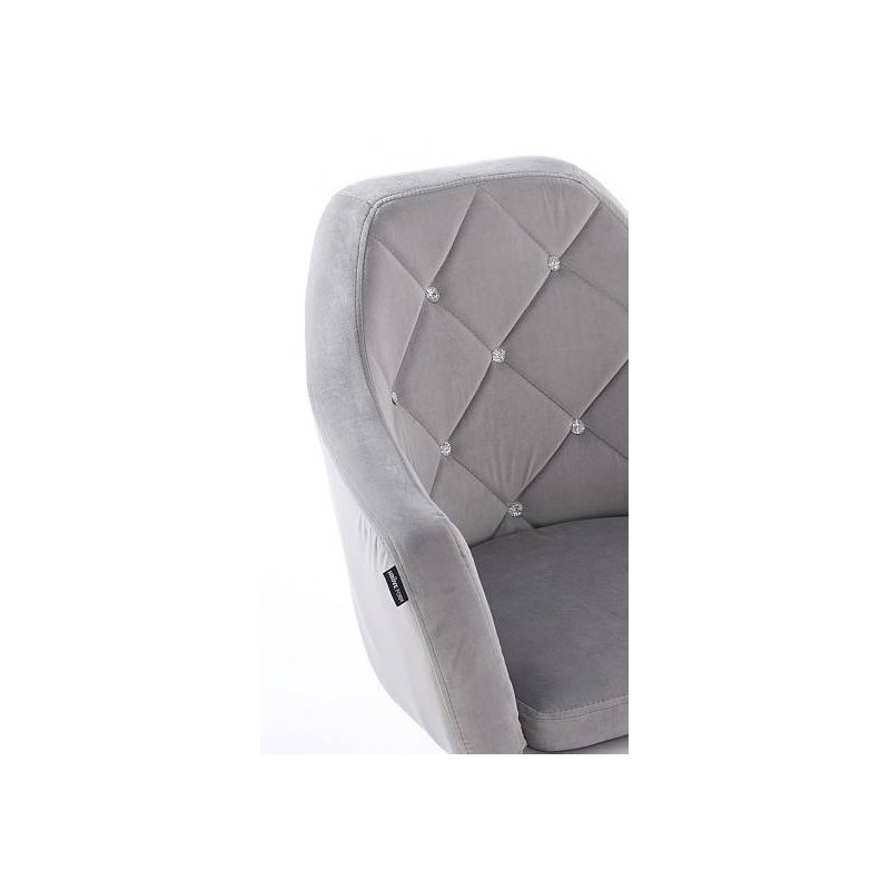 Steel-gray velour chair gold base