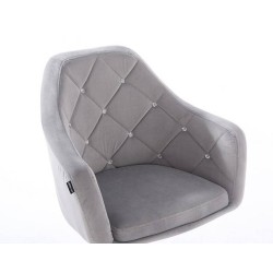 Steel velour chair gold cross-base