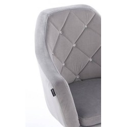 Velour steel-gray chair gold base