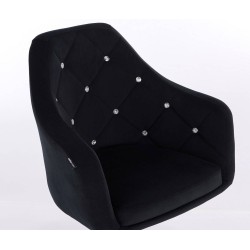 Black velour chair gold base