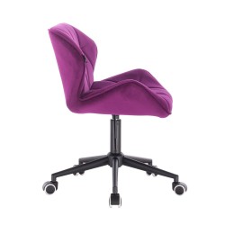 Fotel Hr111K Fuksja Welur Czarna Podstawa