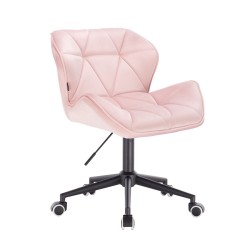 Powder-pink velvet cosmetic chair casters