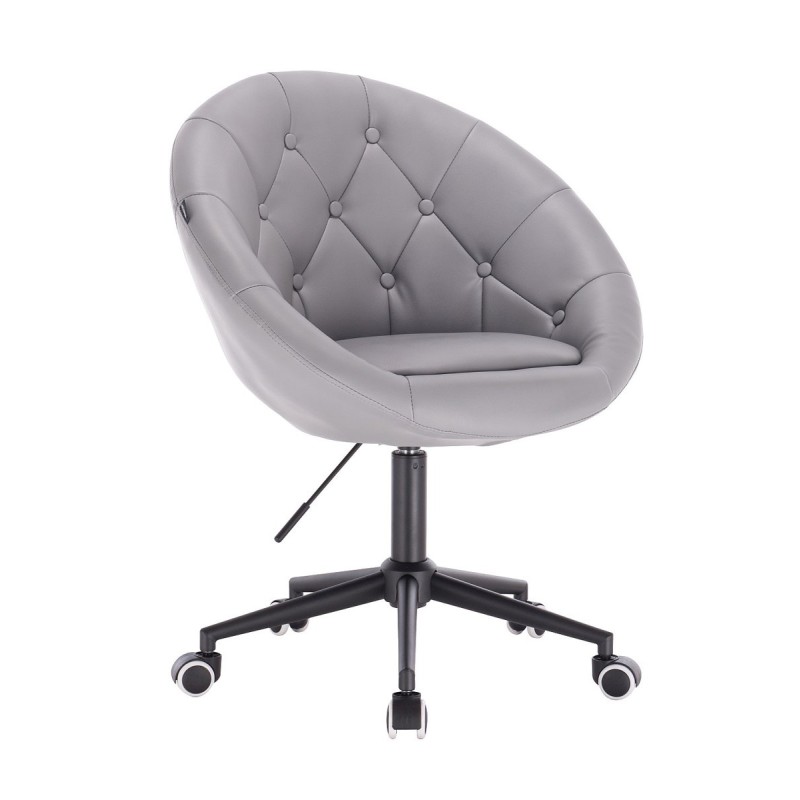 Grey eco-leather chair black wheels