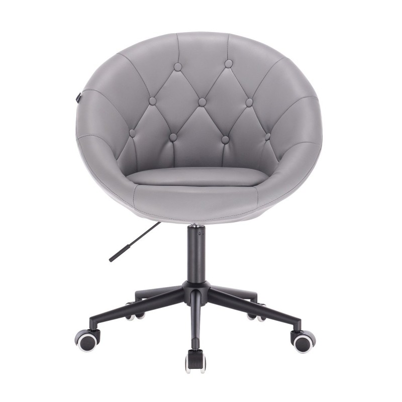 Gray eco-leather cosmetic chair wheels