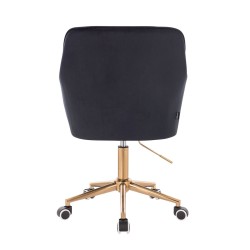 Black velour chair gold base