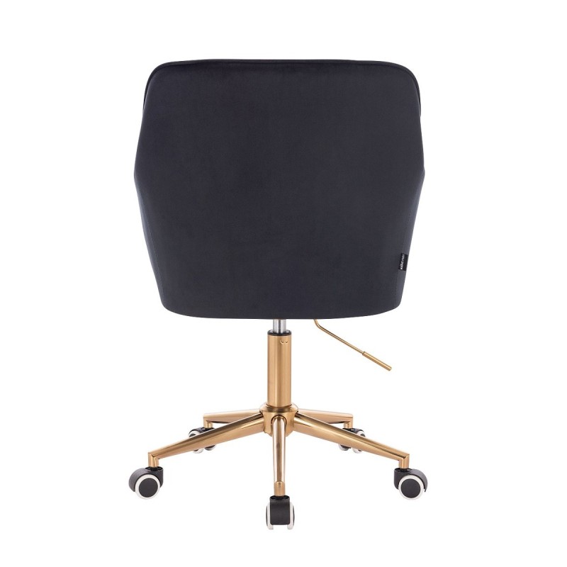 Black velour chair gold base