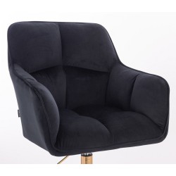 Black velvet chair gold wheels