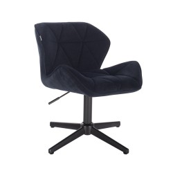 Black velour cosmetic chair cross-base