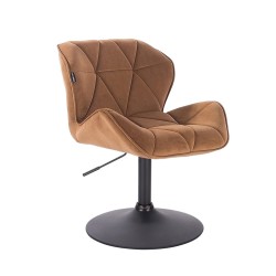 Honey velour chair black base