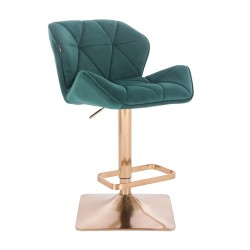 Bottle-green velvet chair gold base