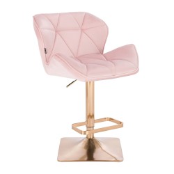 Powder-pink velvet chair gold base