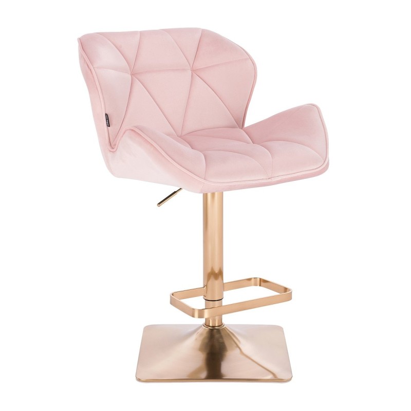 Powder-pink velvet chair gold base