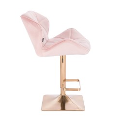 Powder-pink velvet chair gold base