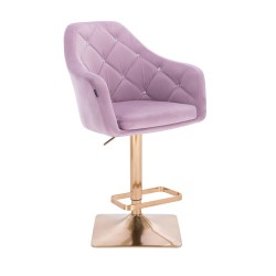 Fotel BLINK HR Kw Wrzosowy Welur Złota Podstawa