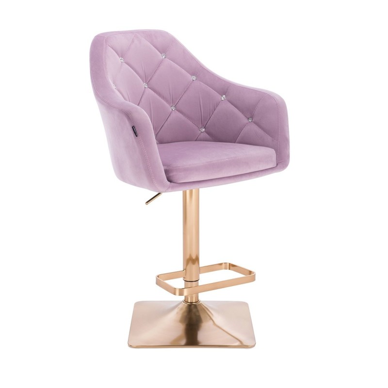 Fotel BLINK HR Kw Wrzosowy Welur Złota Podstawa