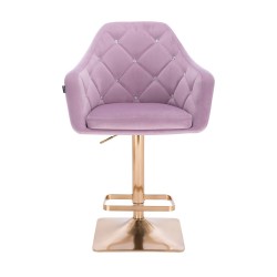 Fotel BLINK HR Kw Wrzosowy Welur Złota Podstawa