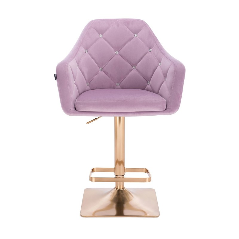 Fotel BLINK HR Kw Wrzosowy Welur Złota Podstawa