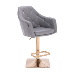 Fotel Hc830Kw Szary Złota Podstawa