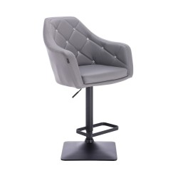 Gray eco-leather chair black base